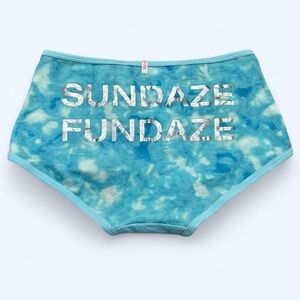 Victoria's Secret PINK Size Medium Blue Tie-Dye Silver Sundaze Fundaze Boy Short